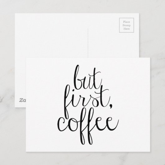 Maar eerst, koffie briefkaart (Voorkant / Achterkant)