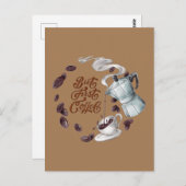 Maar eerst koffie briefkaart (Voorkant / Achterkant)