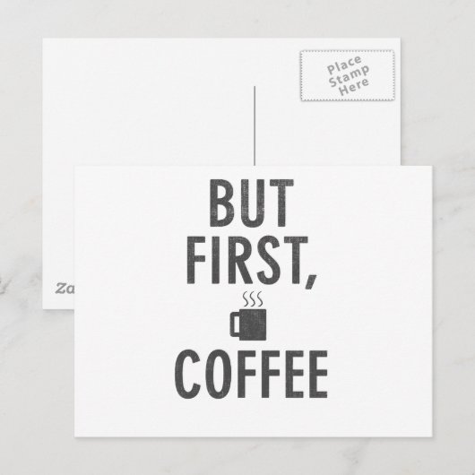 Maar eerst koffie briefkaart (Voorkant / Achterkant)