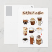 "Maar eerst, koffie" Briefkaart (Voorkant / Achterkant)