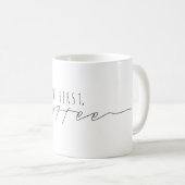 Maar eerst koffie | Casual script | Modern Koffiemok (Voorkant rechts)