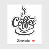 Maar eerst koffie | Chic Modern Script Typografie  Sticker (Vel)