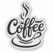 Maar eerst koffie | Chic Modern Script Typografie  Sticker (Voorkant)