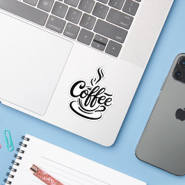 Maar eerst koffie | Chic Modern Script Typografie  Sticker