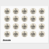 Maar eerst koffie | Chic moderne script typografie Ronde Sticker (Vel)
