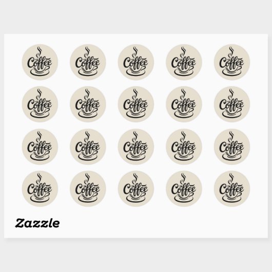 Maar eerst koffie | Chic moderne script typografie Ronde Sticker (Vel)