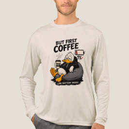 MAAR EERST KOFFIE Cozy Coffee Grafische Lange Mouw Tri-Blend Shirt