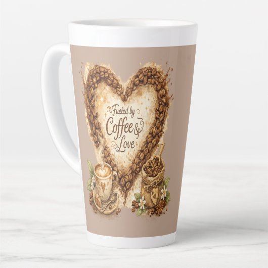 Maar eerst, koffie Cozy Vintage Latte Mok (Linkerhoek)