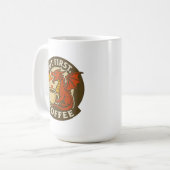 Maar eerst koffie draak grappig java verslaafd cad koffiemok (Voorkant links)