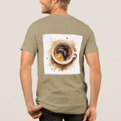 Maar eerst koffie draak grappig java verslaafde ca Tri-Blend shirt (Achterkant)
