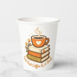 Maar eerst koffie & een boek T-shirt | Cadeau voor Papieren Bekers