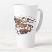 Maar eerst, "koffie" gepersonaliseerde keramische  latte mok (Rechterhoek)