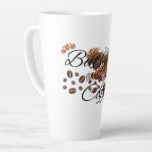 Maar eerst, "koffie" gepersonaliseerde keramische  latte mok (Linkerhoek)