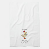 Maar eerst koffie grappige kip keuken handdoek (Verticaal)