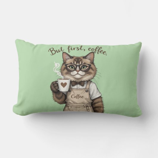 Maar Eerst, Koffie Kat Kussen (Voorkant)