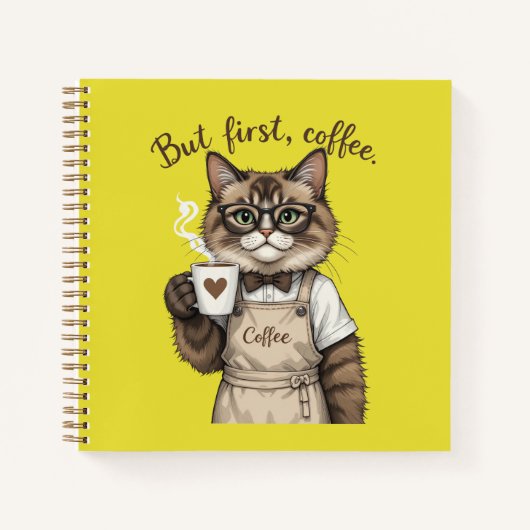 Maar Eerst, Koffie Kat Notitieboek (Voorkant)