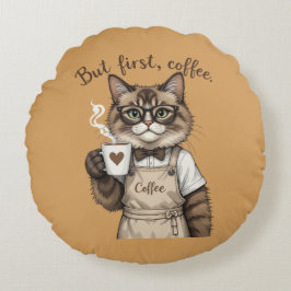 Maar Eerst, Koffie Kat Rond Kussen