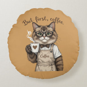 Maar Eerst, Koffie Kat Rond Kussen