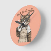 Maar eerst, koffie kat ronde klok (Hoek)