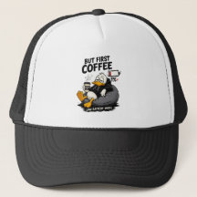 MAAR EERST KOFFIE Koffie Humor Truckershoofdband