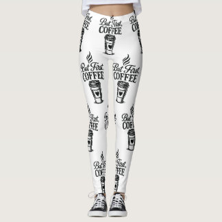 Maar Eerst Koffie Koffiekop Patroon Leggings