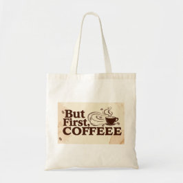 Maar eerst koffie, koffieliefhebbers winkelen canv tote bag