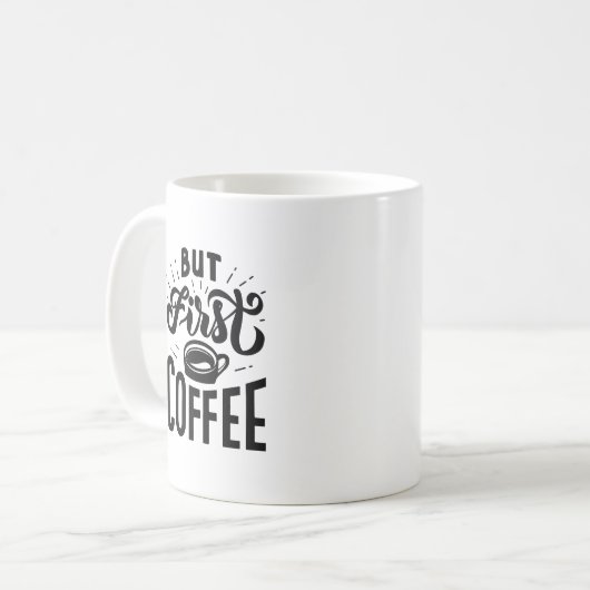 Maar eerst koffie koffiemok (Voorkant links)