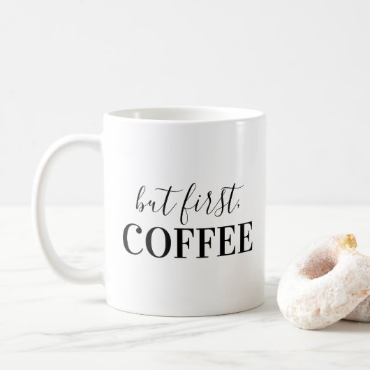 Maar eerst, koffie koffiemok (Met donut)