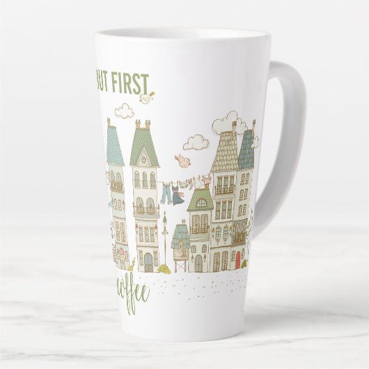 Maar eerst koffie latte mok (Rechterhoek)