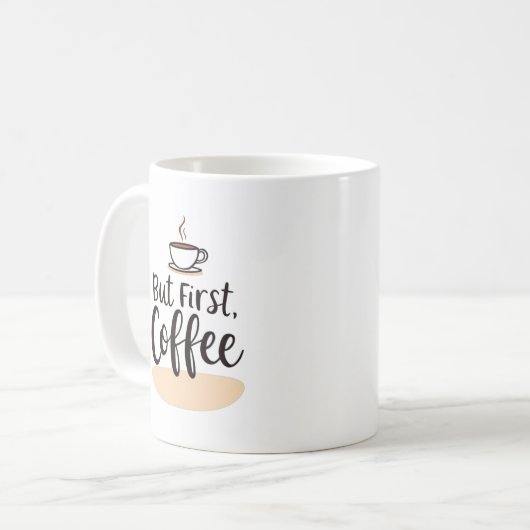 Maar eerst koffie | Leuk modern Mok ontwerp (Voorkant links)