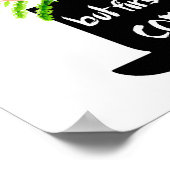 Maar eerst koffie met Waterverf Roos Poster (Hoek)