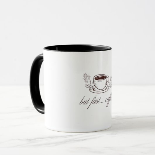 Maar eerst...koffie mok (Voorkant links)
