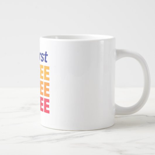 Maar eerst koffie Mok, grappige keramische beker Grote Koffiekop (Rechts)