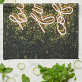 Maar eerst koffie, Neon Lights Gezegde Theedoek (Gevouwen)