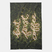 Maar eerst koffie, Neon Lights Gezegde Theedoek (Verticaal)