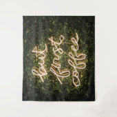 Maar eerst koffie, Neon Lights Gezegde Wandkleed (Voorkant)