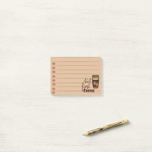 Maar eerst koffie post-it® notes (Op bureau)