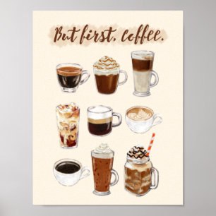 'Maar eerst koffie'-Poster Poster