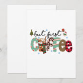 Maar Eerst Koffie Prettig Kerstfeest Kaart (Voorkant / Achterkant)