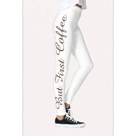 Maar Eerst Koffie Print Leggings