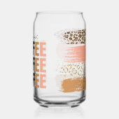 Maar Eerst Koffie Roze Luipaardprint Blikvorm Glas (Achterkant)