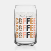 Maar Eerst Koffie Roze Luipaardprint Blikvorm Glas (Links)