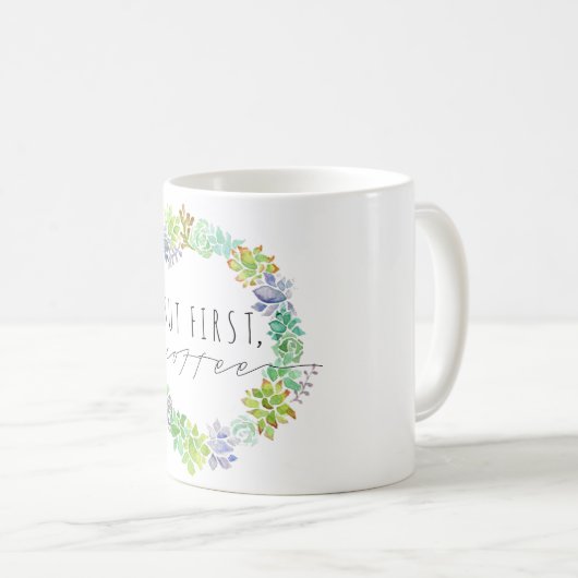 Maar eerst koffie | Sappige krans Koffiemok (Voorkant rechts)