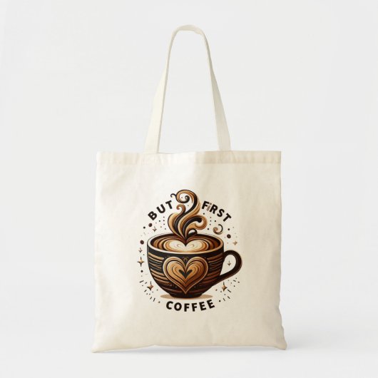 Maar eerst koffie – Swirl & Sparkle Tote Bag (Voorkant)