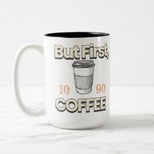 Maar eerst koffie tweekleurige koffiemok
