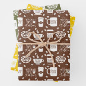 MAAR EERST, KOFFIE VASTGESTELDE WRAPPERPAPIERSCHAP INPAKPAPIER VEL (In situ)