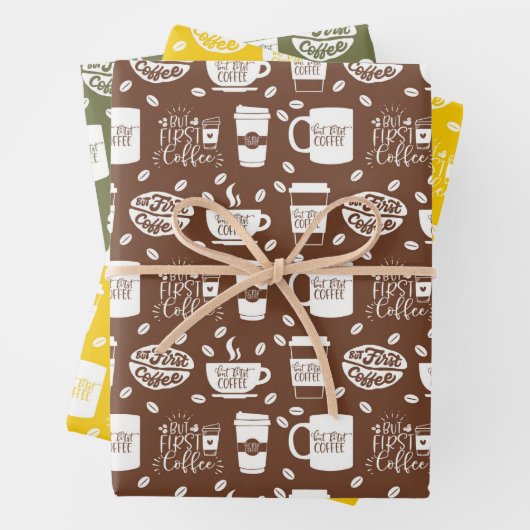 MAAR EERST, KOFFIE VASTGESTELDE WRAPPERPAPIERSCHAP INPAKPAPIER VEL (In situ)