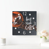 Maar eerst koffie vierkante klok (Huis)
