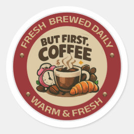 Maar Eerst Koffie Vintage Cafe Sticker