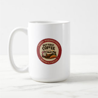 Maar Eerst Koffie Vintage Cafe Sticker Koffiemok